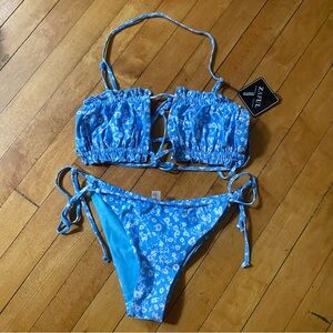 NWT Blue and white floral bikini